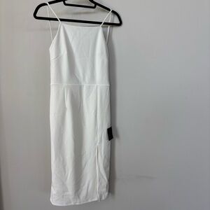 Lulus White High Neck Open Back Dress Size M NWT